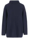 Aspesi Ribbed Turtleneck Sweater In Blue