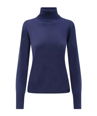 Aspesi Ribbed-knit Turtleneck Sweater In Blue