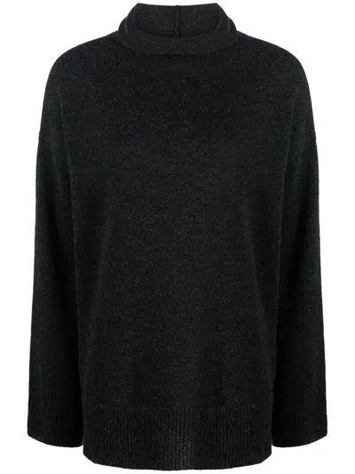 Aspesi Turtleneck Long Sleeve Sweater In Black