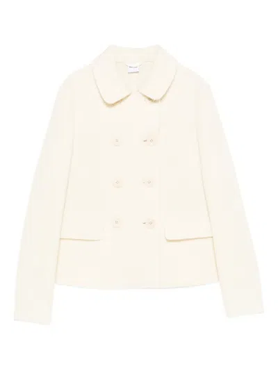 Aspesi Round Collar Double-breasted Jacket In Neutral