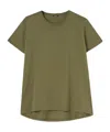 Aspesi Cotton T-shirt With Side Pocket And Tie Waist In Green