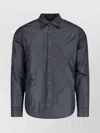 Aspesi Round Hem Nylon Taffeta Water-repellent Shirt In Blue