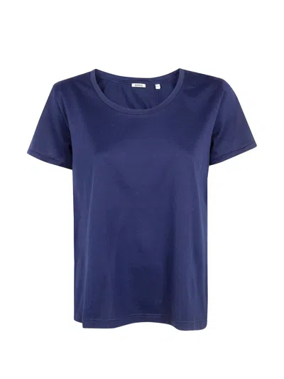 Aspesi Round Neck Classic T-shirt In Blue