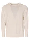 Aspesi Round Neck Cotton Sweater In Neutral