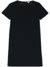 Aspesi Round-neck Crepe Shift Dress In Blue