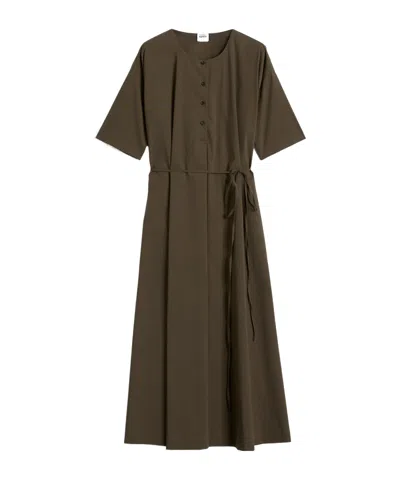 Aspesi Stretch Nylon Cotton Poplin Dress In Green