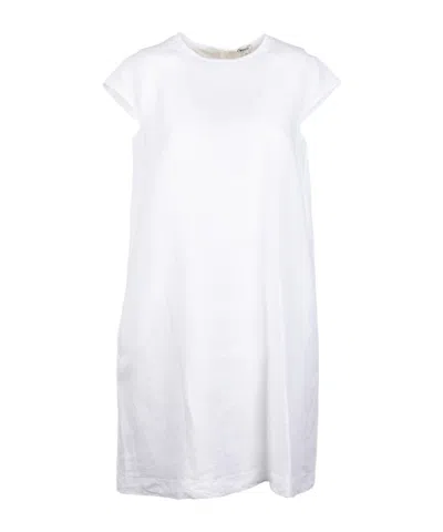Aspesi Crew-neck Mini Dress In White