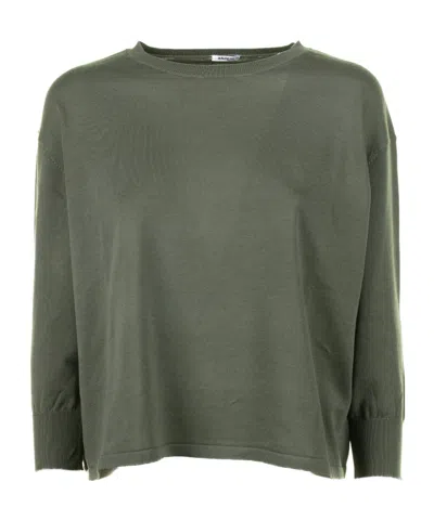 Aspesi Round-neck Long-sleeved Sweater In Green