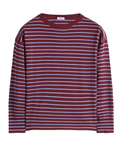 Aspesi Round Neck Long-sleeved Sweater In Red