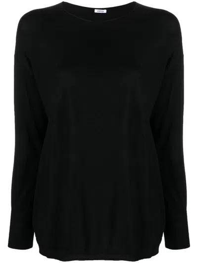 Aspesi Round Neck Over Sweater In Black