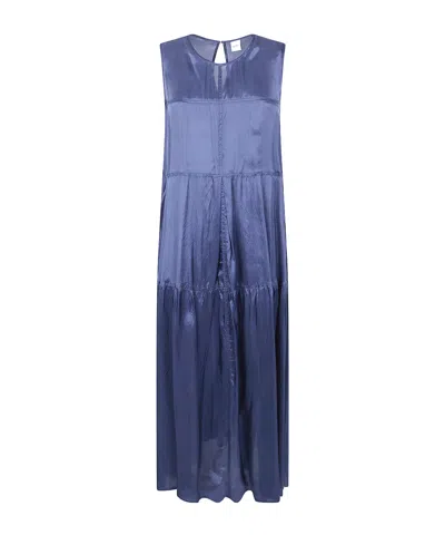 Aspesi Round Neck Sleeveless Dress In Blue