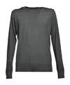 Aspesi Dark Gray Wool Crewneck Sweater In Black