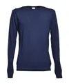 Aspesi Blue Virgin Wool Crewneck Sweater In Blue