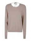 Aspesi Round Neck Sweater In Nude & Neutrals