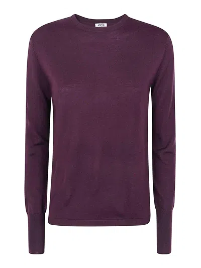 Aspesi Round Neck Sweater In Red