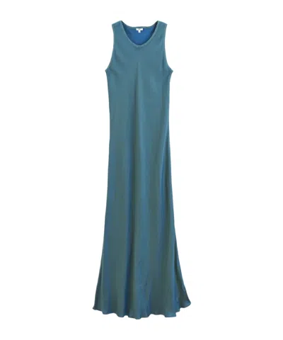 Aspesi Round-necked Sleeveless Dress In Blue