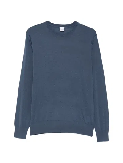 Aspesi Round-neck Wool Sweater In Blue