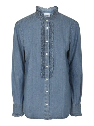 Aspesi Ruffle Detail Denim Shirt