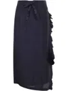 Aspesi Ruffle Detailing Skirt In Blue