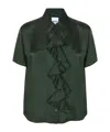 Aspesi Ruffle-trim Shirt In Green