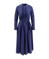 Aspesi Ruffled Button-front Dress In Blue