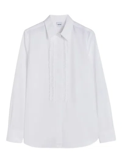 Aspesi Cotton Shirt With Ruches In White