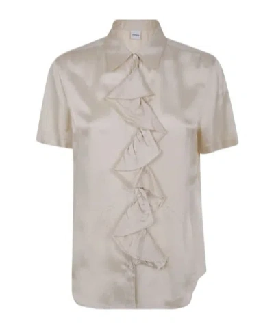 Aspesi Ruffled Shirt In Nude