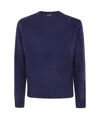 Aspesi Rugged Wool Pullover Sweater In Blue
