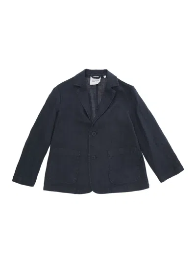 ASPESI BLUE SINGLE-BREASTED JACKET WITH PATCH POCKETS IN LINEN BOY