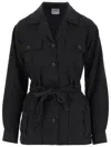 Aspesi Safari Jacket With Belt In Black