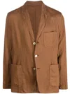 Aspesi Structured Blazer With Chest Pocket In Brown
