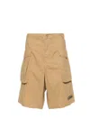 Aspesi Logo-patch Cotton Cargo Shorts In Sand