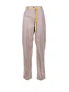 Aspesi Sand Trousers With Drawstring In Purple