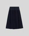 Aspesi Pleated A-line Mid-length Skirt In Blue