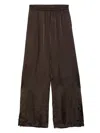 Aspesi Satin Trousers In Brown