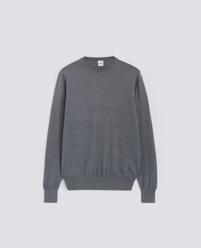 Aspesi Satin Wool Crew-neck Jumper In Gray