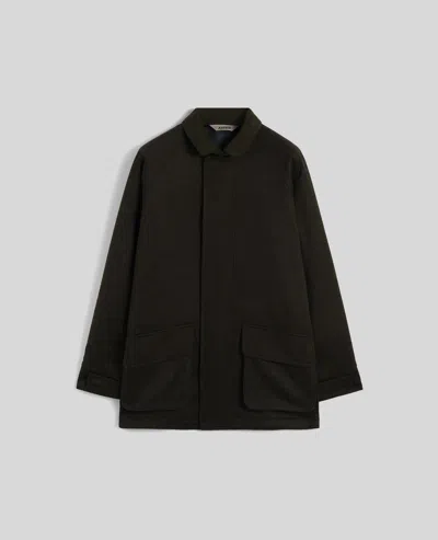 Aspesi Schafer Virgin Wool And Alpaca Peacoat In Green