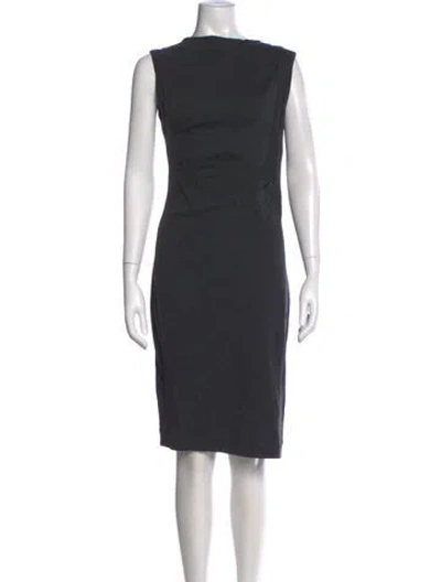 Pre-owned Aspesi Scoop Neck Knee-length Dress In Gray