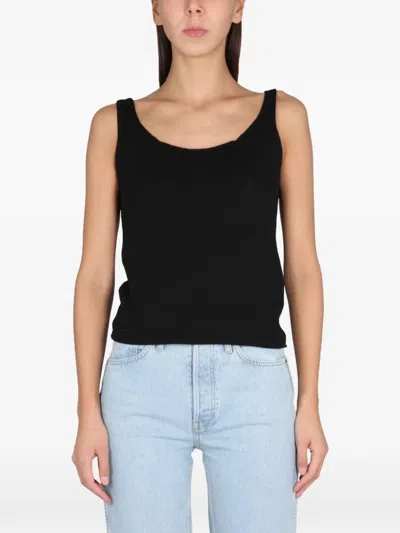 Aspesi Scoop-neck Top In Black