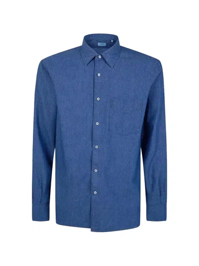 Aspesi Sedici Shirt Button Down Collar Pocket In Blue