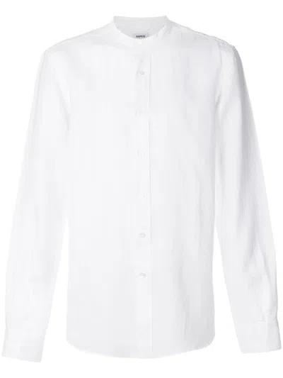 Aspesi Sedici Shirt Men White In Linen