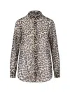 Aspesi Animal Print Collared Neck Long Sleeves Top In Multi