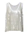 Aspesi Sequinned Sleeveless Top In White