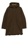 Aspesi Shearling-trim Hooded Jacket In Brown