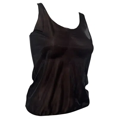 Pre-owned Aspesi Sheer Black Tank Top By Alberto