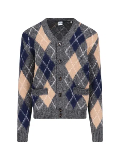 Aspesi Shetland Wool Cardigan In Gray