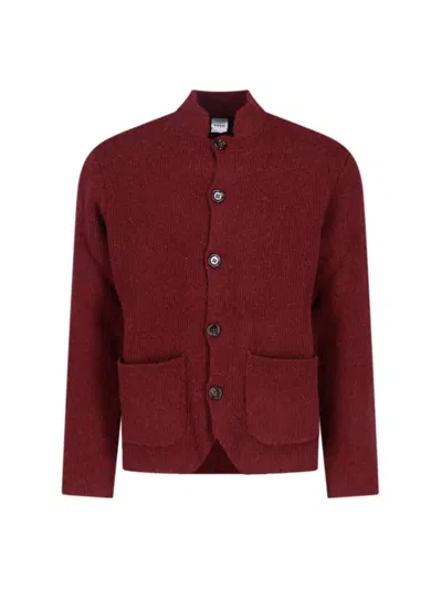 Aspesi Shetland Wool Cardigan In Red