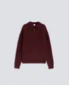 Aspesi Long-sleeve Polo Shirt In Burgundy