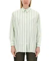 Aspesi Collared Striped Shirt Cuffed Sleeves In Green