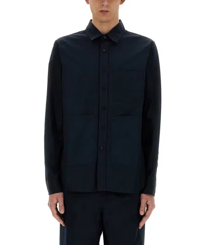 Aspesi Cotton-nylon Poplin Shirt In Blue